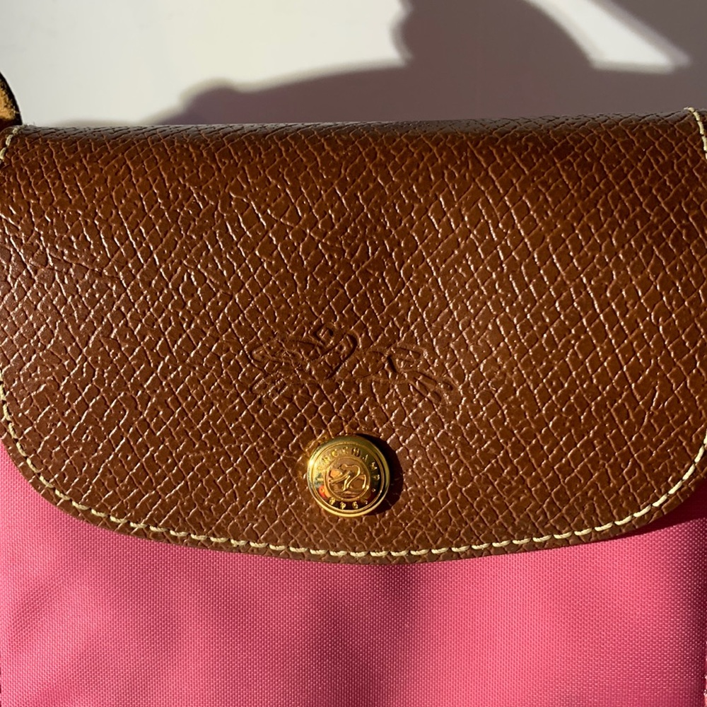 ⚡️Longchamp Pink Medium Le Pilage Tote Bag Business Casual Purse Preppy Satchel - Picture 3 of 12